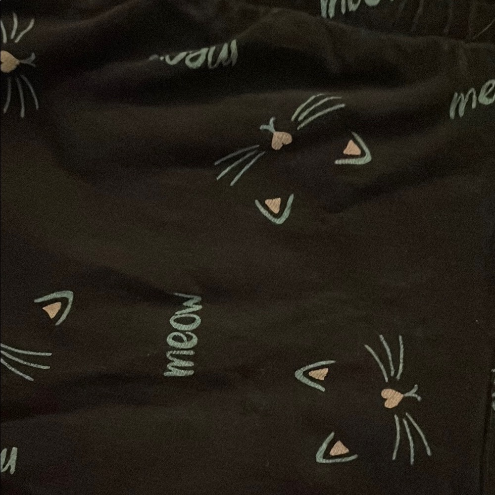 Justice Black Cat Print Kids Girls Shorts - Picture 2 of 7